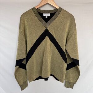 & Other stories gold & black small V pullover